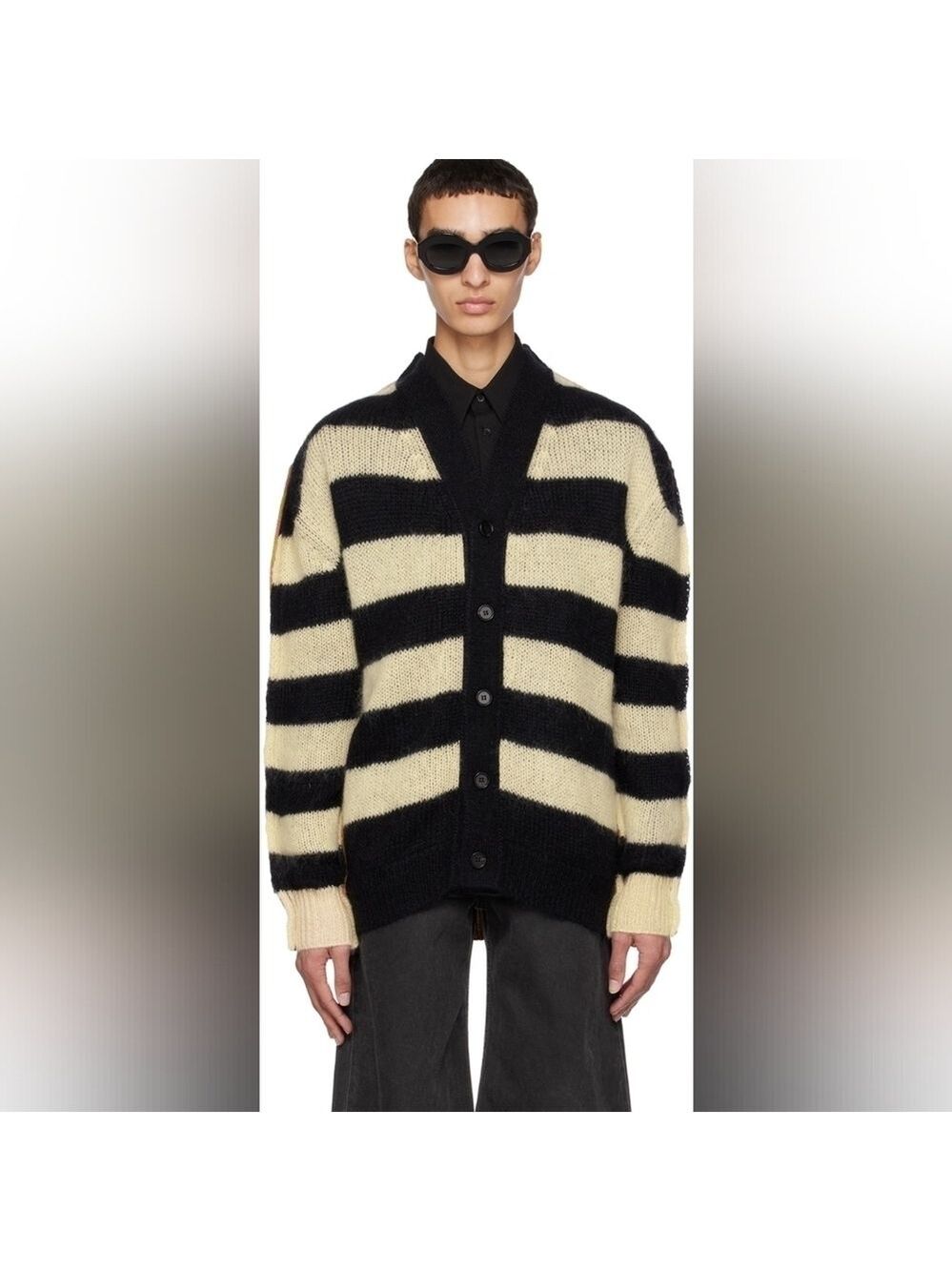 Marni mohair/wool striped cardigan XS S M L XL XXL BNWT in blue white red color
